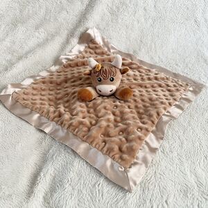 Movepai Highland Cow Bull Baby Lovey Plush Brown Stuffed Animal Baby Toy